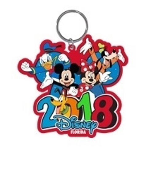 Picture of Disney 2018 Burst Four Mickey Minnie Donald Goofy Pluto Laser Keychain