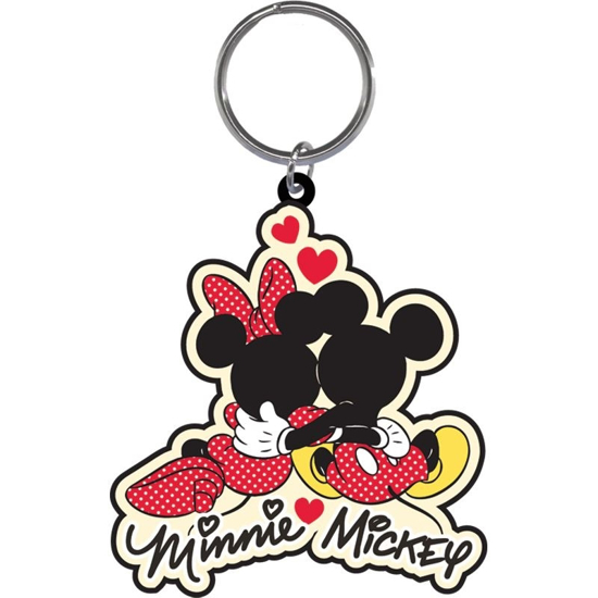 Picture of Disney mickey mouse minnie cuddle lasercut key chain ring keychain Brand New