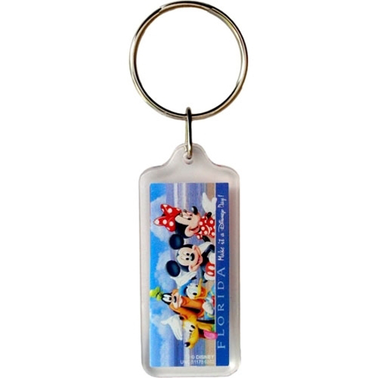 Picture of Disney Mickey Minnie Goofy Donald Pluto Group Beach Lucite Keychain