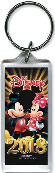 Picture of Disney character Mickey Minnie 2018 Lucite Rectangle Keychain