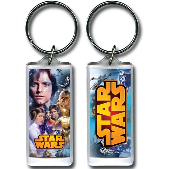 Picture of Star Wars Warriors Luke Skywalker Princess Leia Hans Solo C3PO R2D2 Lucite Keychain