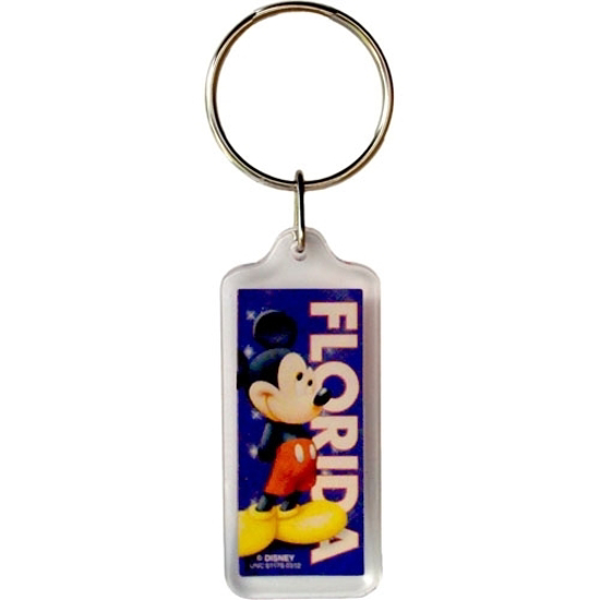 Picture of Disney Coy Mickey Lucite Keychain (Florida Namedrop)