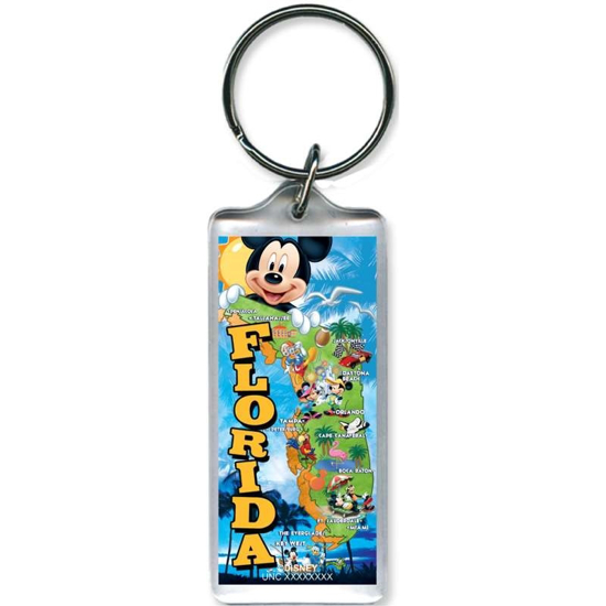 Picture of Disney Mickey Map Lucite Keychain (Florida Namedrop)