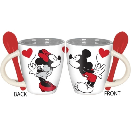 Picture of Disney Mickey and Minnie Mouse Espresso Cup & Spoon, Set of 2