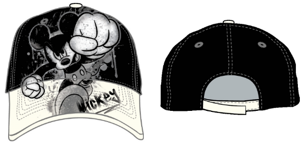 Picture of Disney Youth Baseball Hat Mickey Mouse Smash Black White