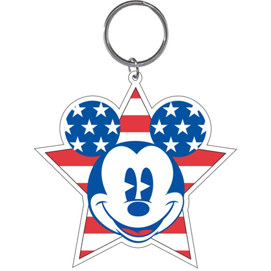 Picture of Disney American Mickey Mouse Stars Stripes Lasercut Keychain Keyring