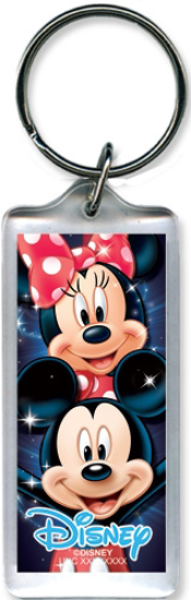 Picture of Disney Mickey and Minnie Mouse Head to Head Lucite Keychains