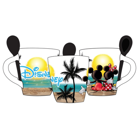 Picture of Disney Mickey Minnie Sunset Gazers Mug Multi with spoon
