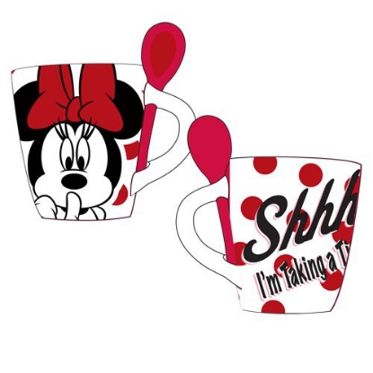 Picture of Disney Minnie Mouse TimeOut Mug with Spoon White