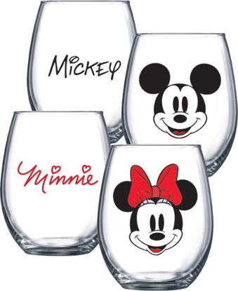 Picture of Disney Mickey Minnie Faces Stemless  2pc Set  Glass