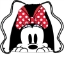 Picture of Disney Drawstring Tote Minnie Peeking Black Red bag