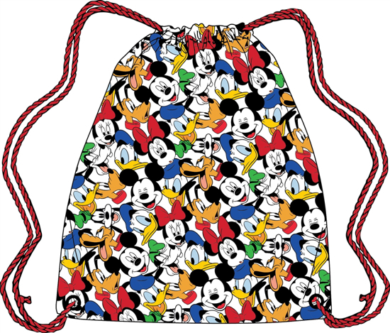 Picture of Disney Drawstring Tote Fab 5 Mickey Pluto Donald Goofy Minnie White bag