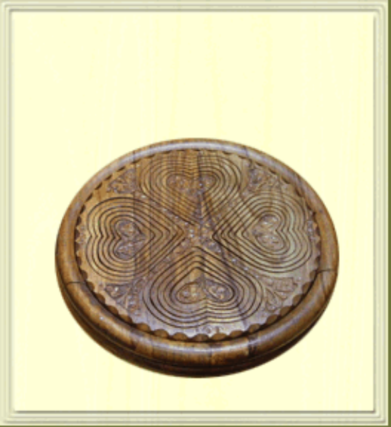 Picture of Angel Handcraft Rose Wood Collapsible fruit  Baskets 10" 4 Compartments