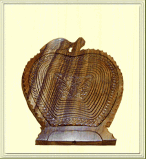 Picture of Angel Handcraft Rose Wood Collapsible fruit  Baskets  Apple Shape