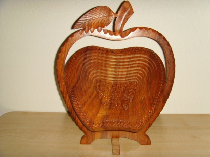 Picture of Angel Handcraft Rose Wood Collapsible fruit  Baskets  Apple Shape