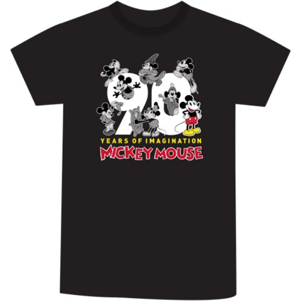 Picture of Adult Men's  Embroidered 90th Anniversary Mickey Black T Shirt