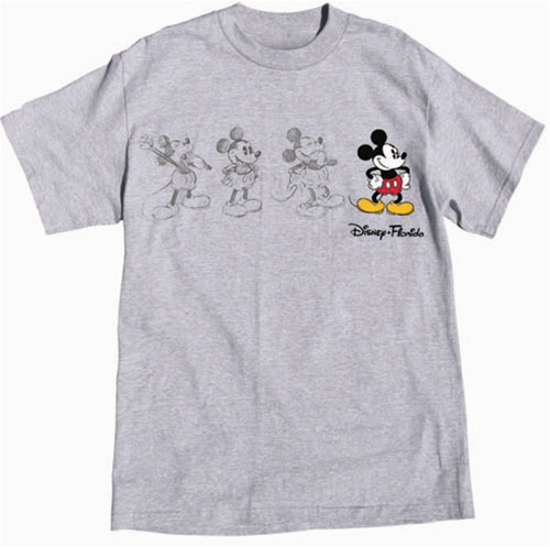 Picture of Disney 3 Mickey Sketch Adult Gray Heather Florida Namedrop