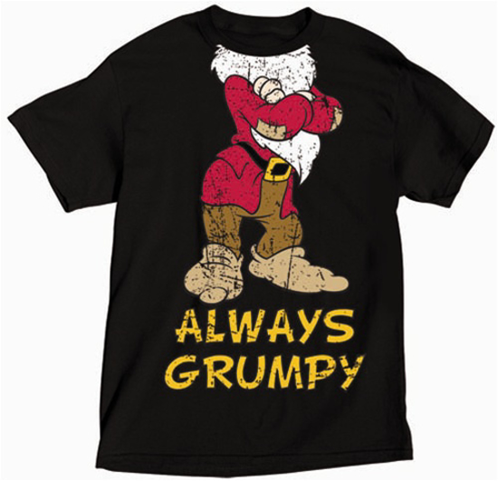 Picture of Disney Mens T Shirt Headless Grumpy Black T-Shirt