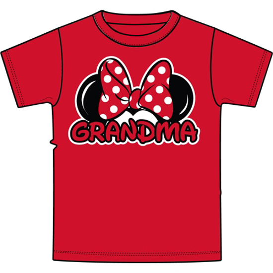 Picture of Disney Adult Grandma Basic Crew Neck Tee Red T-Shirt