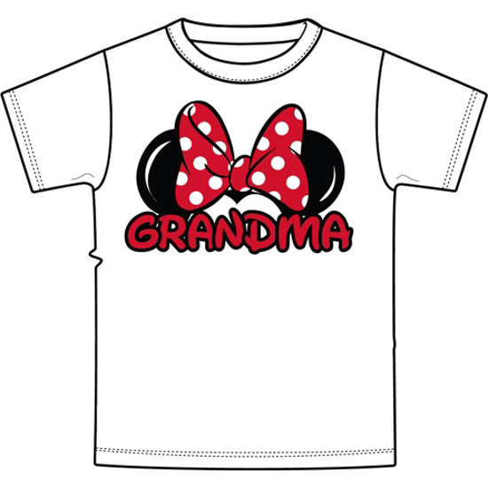 Picture of Disney Adult Grandma Basic Crew Neck Tee White T-Shirt