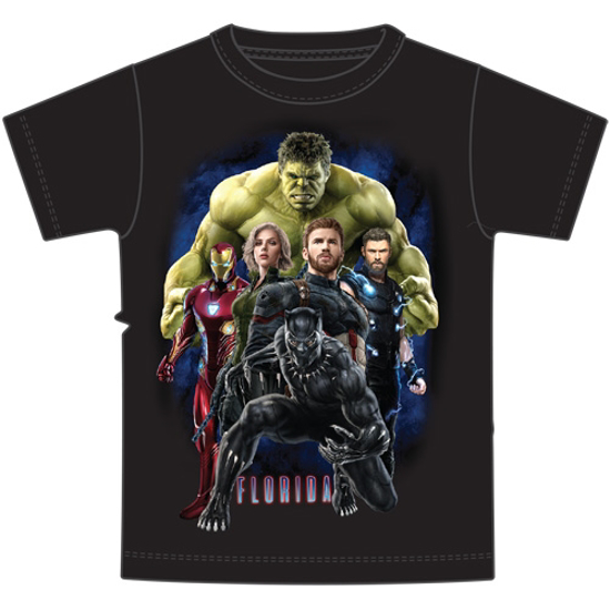 Picture of Disney Youth Boys T Shirt Marvel Strong Black Florida Namedrop