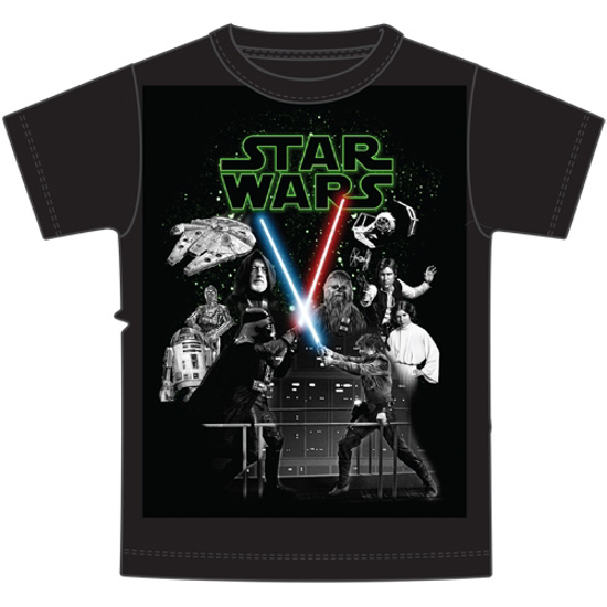 Picture of Disney Youth Boys T Shirt Star Wars New Hope Group Black No Namedrop Allowed