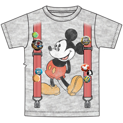 Picture of Disney Youth Boys Tee Mickey Suspenders Gray