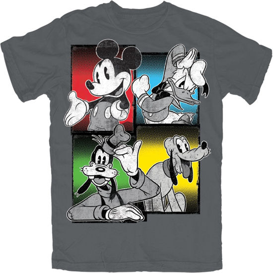 Picture of Youth Connect Four Mickey Donald Goofy Pluto Tee Charcoal Gray t-shart