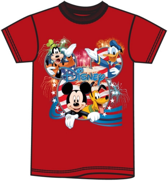 Picture of Youth Tee Shirt Disney USA Mickey Group Red