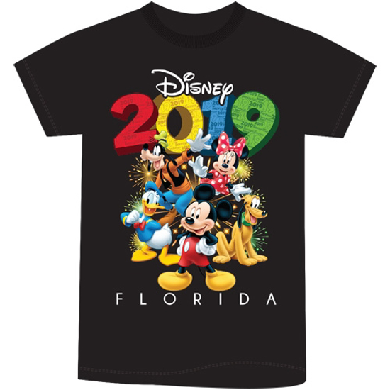 Picture of Disney Youth Unisex T Shirt 2019 Fun Friends Mickey Goofy Donald Pluto Minnie Black Florida Namedrop