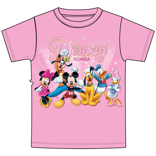 Picture of DISNEY Youth Girls T-Shirt Disney Sparkle Group Pink Florida Namedrop