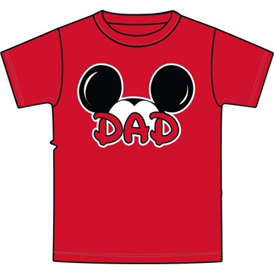 Picture of Disney Plus Size Mens T Shirt Dad Family Tee Red Medium