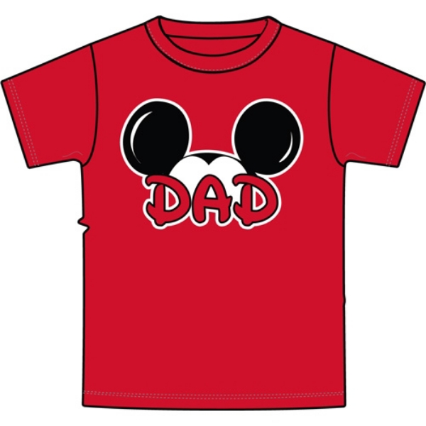 Picture of Disney Plus Size Mens T Shirt Dad Family Tee Red Medium