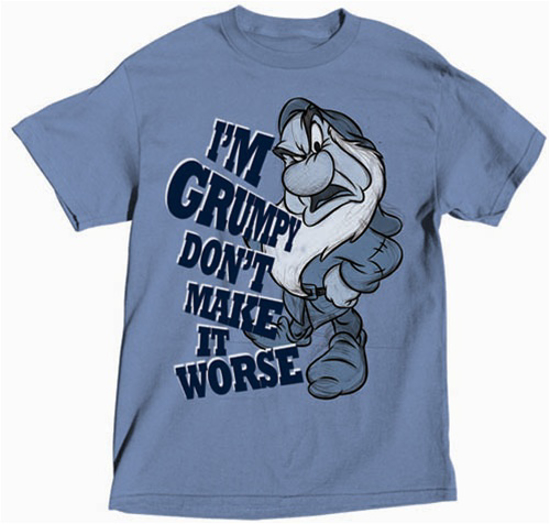 Picture of DISNEY Plus Size Mens T Shirt I'm Grumpy Denim Blue