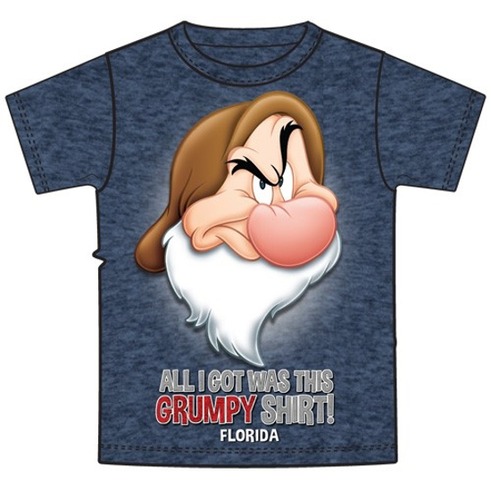 Picture of Disney Plus Size Mens T Shirt So Grumpy Navy Heahter Florida Namedrop