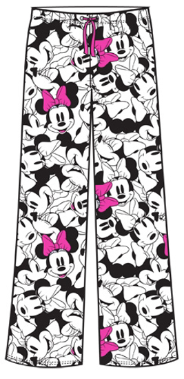 Picture of Disney Adult Pant So Minnie Faces White Pink
