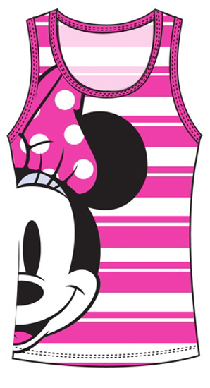 Picture of Disney Adult Tank Minnie Half Face White Pink