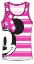 Picture of Disney Adult Tank Minnie Half Face White Pink
