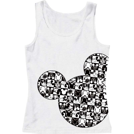 Picture of Disney Adult Womens Tank Checkers Mickey Head White