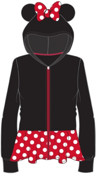 Picture of Disney Youth Girls Minnie Ears Dress Up Zipper Hoodie Black Red