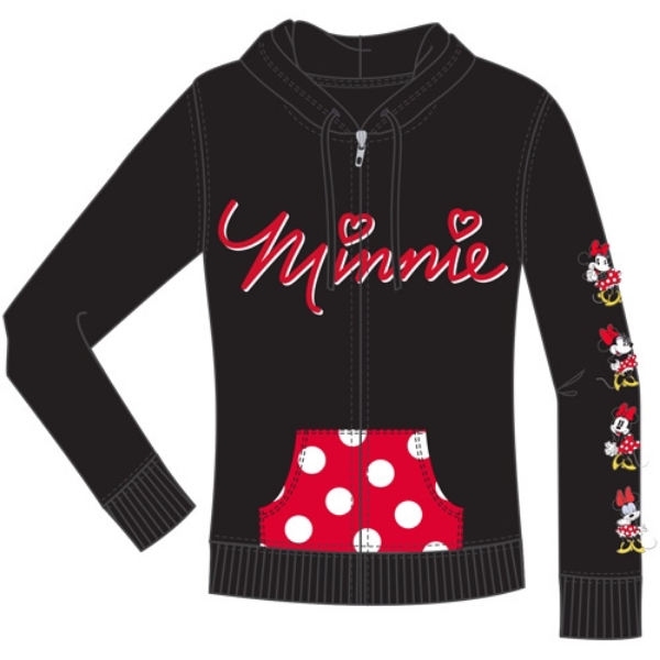 Picture of Disney Junior Minnie Emotions Zip Up Hoodie Black Red