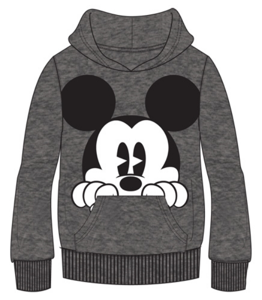 Picture of Disney Adult Mickey Peeking Pullover Hoodie Gray