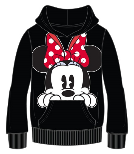 Disney Minnie Mouse Peeking Adults Fleece Hoodie Black Small