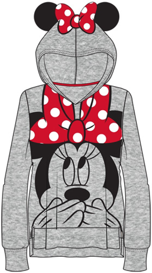 Picture of Disney Youth Girls Minnie Ears Big Face Pullover Gray
