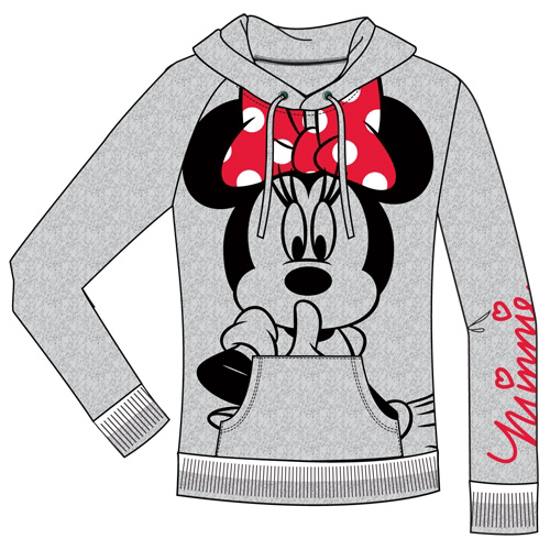 Picture of dISNEY Adult Junior Silent Minnie Pullover Hoodie Gray