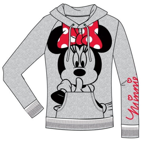 Picture of Disney Adult Junior Silent Minnie Pullover Hoodie Gray