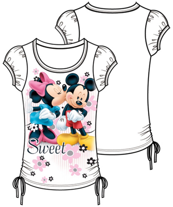 Picture of Disney Youth Girls Fashion Top Side Tie Minnie Mickey Sweetie White