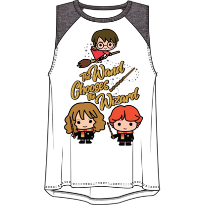 Picture of Disney Youth Girls Raglan Tank Top Harry Potter Wand Multi-Colored