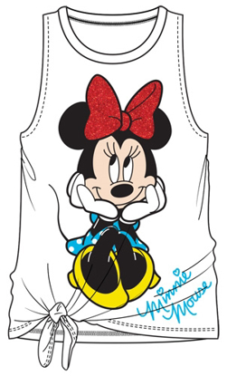 Picture of Disney Youth Girls Tank Side Front Tye Minnie Face Palm White