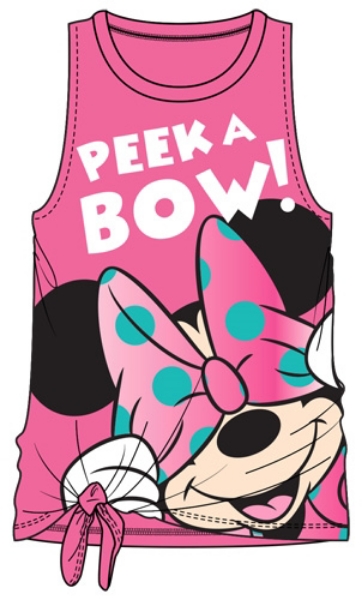 Picture of Disney Youth Girls Tank Side Front Tye Minnie Peek A Bow Pink